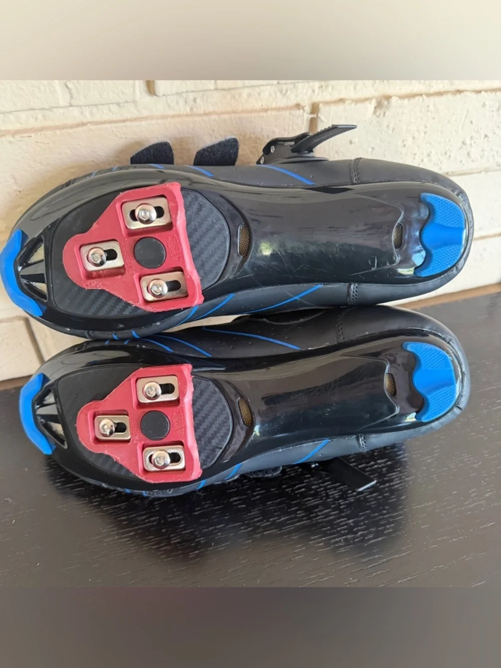 Genai Cycling Shoes Mens 10 Black Blue Adjustable With Peloton Cleats
